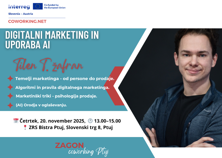Digitalni marketing in uporaba AI, 19. novembra 2025 na Ptuju